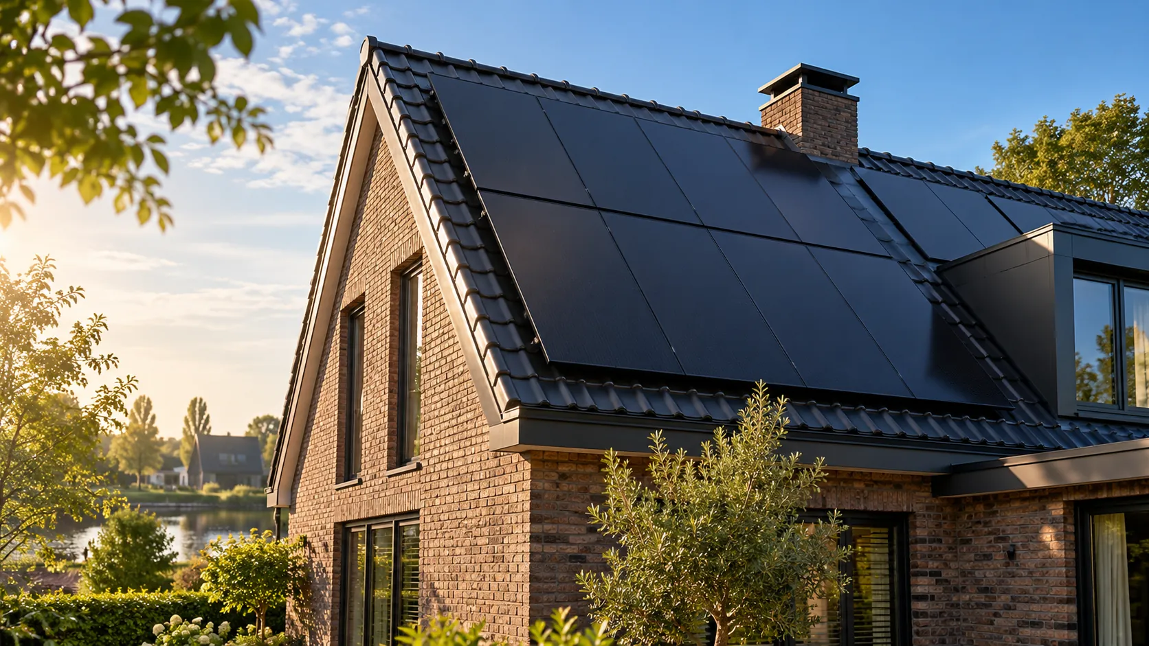 Zonnepanelen op een dak